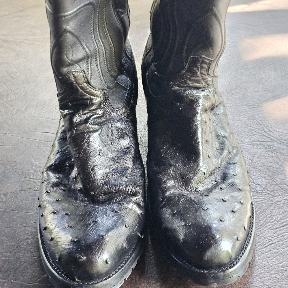 Tecovas The Wyatt Men’s Size 11.5 Ostrich Boot in Black